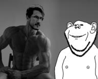 arm ear gigachad markiplier nas:gigachad smile soyjak stubble variant:impish_soyak_ears variant:markiplier_soyjak // 1661x1331 // 450.6KB