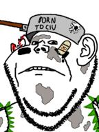 arrow blood ciu clothes ear helmet mud pan raid soyjak stubble text variant:impish_soyak_ears // 598x800 // 73.7KB