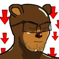 animal bear biz_(4chan) glasses snout soyjak stubble variant:nujak // 600x600 // 92.2KB