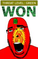 ahegao country emerald flag flag:kyrgyzstan gem glasses green green_eyes hair kyrgyzstan looking_up open_mouth schlog_color_event soyjak soyjak_blog stubble teeth text threat_level_green variant:cobson won // 721x1115 // 173.8KB