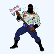 arabic_text axe balaclava bat batman batman_(series) black_skin bnwo buff caligraphy communism discord faggot flag flag:afghanistan flag:india flag:iraq flag:lgbt_pride_flag flag:norway flag:shahada flag:transgender_pride_flag fnf fnf_pedo friday_night_funkin' full_body hammer_and_sickle hello_my_name_is_(sticker) iron islam kratos kufic muscles muscular_male muslims name_tag namefags nigger norway pajeet punisher red rule34 self_insert shahada skull soybooru spawn stick stinky subvariant:chudjak_front subvariant:perceptive_chud variant:chudjak warrior-z_(user) weapon yellow_sclera // 2048x2048 // 297.8KB