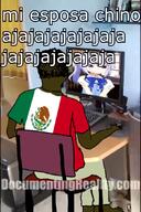 animated anime bant_(4chan) black_skin blood brown_eyes brown_skin chikacabra chino_kafuu computer crying dead glasses gochiusa gun hair mexico open_mouth shooting soyjak spanish_text stubble variant:bernd video yellow_sclera // 720x1080, 8.6s // 750.2KB