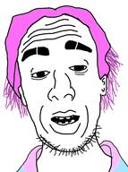 ear eyebrows hair nose purple_hair soyjak stubble teeth tranny variant:unknown // 409x548 // 101.5KB