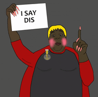 1_year_on_bald_men_with_glasses_website animated award badge black_skin blond blushing closed_mouth double_chin eyebrows fat gigger grey_shirt hand lips meta:not_oc nails obese painted_nails pink_nails pointing red_shirt shartycuck subvariant:hunky_twink_sex_machine text torso variant:alicia // 480x475 // 1.2MB