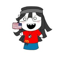 avengers flag flag:united_states glasses holding_flag holding_object mcdonalds open_mouth soyjak teeth united_states variant:soytan // 1378x1378 // 247.1KB