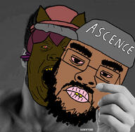 ascence_(user) bloodshot_eyes brown_skin buck_teeth gigachad glasses jimbo_(namefag) magenta_color mask meta:namefags red_eyes variant:alicia variant:skajyosjak // 609x600 // 240.3KB
