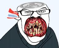 angry can_lid cannedpocket_(user) ear glasses hello_my_name_is_(sticker) meta:self_insert nose_hair rotten_teeth soyjak subvariant:feralrage sweater transparent_background variant:feraljak you_were_one_i_ker // 873x715 // 446.3KB