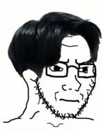 bts closed_mouth concerned frown glasses hair kpop soyjak stubble variant:soyak // 352x458 // 114.4KB