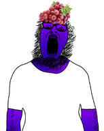 arm beard clothes flavored food foodjak fruit glasses gradient grape hat looking_down mustache open_mouth purple_skin series:fruiterz! soyjak tshirt variant:ignatius // 667x836 // 173.9KB