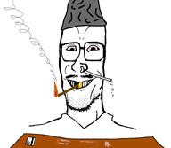 bald beard bloodshot_eyes cigar cigarette cocaine credit_card glasses golden_tooth missing_teeth smile smoke smoking straw table tin_foil tinfoil_hat variant:mulletjak // 758x658 // 107.6KB