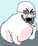 4chan blue_background crying frog low_quality pepe pink redraw variant:cryboy_soyjak // 464x563 // 44.3KB