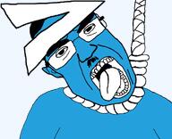 blue_skin hanging hitler_mustache rope subvariant:patrick telegram variant:chudjak white_teeth // 949x770 // 38.5KB