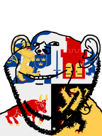 animal bull castle country county cow crown ear flag flag:västra_götaland_county hair lion shield smile soyjak star_(symbol) stubble sweden sword teeth tongue transparent_background variant:impish_soyak_ears västra_götaland_county // 598x800 // 141.0KB