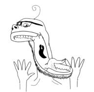 clothes crazy crazy_eyed glasses hand hands_up open_mouth soyjak stubble tongue variant:twistjaw // 2000x1958 // 393.8KB