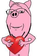 animal arm closed_mouth country ear flag glasses hand heart hohol holding_heart holding_object nipple pig pigger pink_skin smile soyjak stubble subvariant:wholesome_soyjak variant:gapejak // 676x1021 // 94.6KB