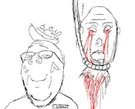 ack arch_linux banana_split_ice_cream blood closed_mouth decapitated decapitation drawing eyebrows glasses hanging meta:not_oc open_mouth quote rope smile subvariant:wholesome_soyjak total_vlodson_death variant:gapejak variant:vlodson white_background white_skin // 890x720 // 77.5KB