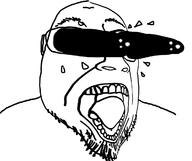 deformed eyes_popping glasses oh_my_god_she_is_so_attractive open_mouth soyjak stubble variant:bernd // 1206x1012 // 213.3KB