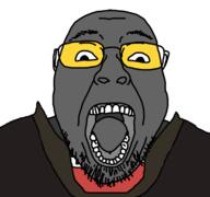 glasses heavy_(tf2) open_mouth soot soot_colors soyjak soyjak_party stubble team_fortress_2 valve variant:bernd video_game // 491x460 // 66.0KB