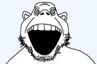 beard cheeks ear mouth nose open_mouth remastered series:team_fortress_soyjaks soyjak stubble teeth variant:scoutrooster // 1075x711 // 27.8KB