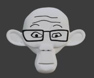 3d blender_(software) ear glasses monkey neutral soyjak subvariant:neutralplier suzanne variant:markiplier_soyjak // 823x683 // 354.4KB