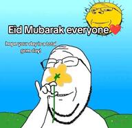 background eid_al_adha eid_mubarak flower heart islam plant subvariant:wholesome_soyjak sun variant:gapejak // 736x716 // 56.1KB