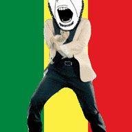angry animated country dance flag full_body gangnam_style glasses irl open_mouth senegal soyjak star stubble variant:cobson // 300x460 // 501.9KB