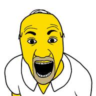 balding beard gaping_mouth homer_simpson variant:el_perro_rabioso white_shirt yellow_skin // 1080x1080 // 25.0KB