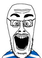 eyebrows eyes flag:scotland forehead_lines glasses mustache nose open_mouth scotland soyjak stubble teeth variant:cutejak // 437x599 // 16.5KB