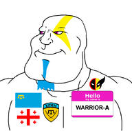 Warrior-Z(user) aryan crimean_tatar flag:crimean_tatar flag:georgia georgia hello_my_name_is_(sticker) krim name_tag purple_eyes series:keep_raging_on_them subvariant:mexiaryan user:warrior-z variant:meximutt wolverine // 883x875 // 173.9KB