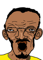 beard big_nose brazil brazillian brown_lips brown_skin clothes ear football_jersey glasses hair looking_at_you mustache open_mouth shading subvariant:bostileirojak_ias variant:bostileirojak white_background wrinkles // 520x720 // 10.0KB