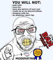 admin award ban banned_user bloodshot_eyes faggot hand holding_object i_love janny loser mod moderator text transgender_flag transheart ugly variant:feraljak wrinkles yellow_teeth you_will // 770x858 // 267.5KB