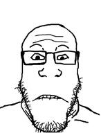 biting_lip closed_mouth glasses merge soyjak stubble subvariant:hornyson variant:cobson variant:markiplier_soyjak // 449x590 // 76.5KB