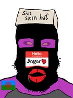 big_lips clothes cross_eyed deformed dragos dragos♥️_(hallucination) drool flag:roma gypsy hat heart hello_my_name_is_(sticker) meta:hallucinated_it_again meta:namefags open_mouth red_lips remastered retard romani series:nonexistant_namefags serious_hat shitskin smile soyjak subvariant:chudplier text tinted_glasses vantablack vantablack_skin variant:markiplier_soyjak white_background yellow_sclera // 600x800 // 55.2KB