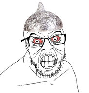 aliased bloodshot_eyes clenched_teeth clothes eyebrows glasses hat meta:not_a_fucking_duplicate nose schizo soyjak teeth tinfoil variant:feraljak wrinkles // 981x1032 // 306.2KB