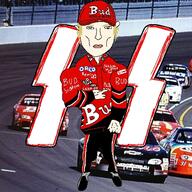 budweiser buff chud hair nascar soyjak subvariant:unbotheredchud variant:chudjak yellow // 500x500 // 237.6KB