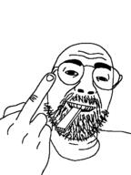 glasses hand middle_finger stubble template vape variant:daedaluson // 472x629 // 16.3KB