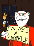 arm axe beard biting_lip body brimmiest_comments_section☣️☣️☣️_do_not_enter☣️☣️☣️ cabin colored_glasses entiral_(user) glasses hand holding_object looking_at_you meta:tagme mob not_a_pedophile paper pitchfork smirk soyjak stubble subvariant:henry suspenders sword text torch variant:hentscheljak variant:impish_soyak_ears // 700x933 // 62.2KB