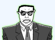 central_intelligence_agency closed_mouth clothes ear flag glasses glowing soyjak subvariant:pol_face suit united_states variant:chudjak // 700x507 // 132.4KB