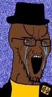 black_skin bloodshot_eyes clothes crying don't_copy_that_floppy glasses hat large_eyebrows mc_dp open_mouth soyjak stretched_mouth stubble top_hat variant:soyak // 640x1190 // 473.8KB
