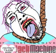 ack badge crying dead hanging pedophile purple_hair rope soyjak suicide tongue tranny variant:bernd wayback_machine yellow_teeth // 2600x2433 // 1.2MB
