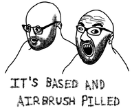 2soyjaks airbrush beard cross_eyed series:its_based_and_christpilled side_profile text unpaintbucketable variant:cirrus variant:hot_sauce white_background white_skin // 830x678 // 55.1KB