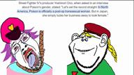 2soyjaks ack ai_generated aryan blond bloodshot_eyes blue_eyes british cammy_white camouflage clothes crying hanging hat poison_(final_fight) purple_hair rope street_fighter text text_to_speech tongue tranny variant:bernd variant:impish_soyak_ears video video_game woman // 1920x1080, 83.8s // 49.2MB