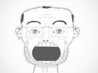 balding ear glasses grey_eyes nose_hair open_mouth stubble variant:bentley white_background // 1000x750 // 88.7KB