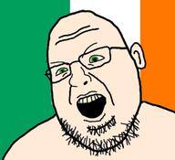 country flag flag:ireland glasses ireland open_mouth soyjak stubble variant:shotjak white_skin // 759x691 // 54.6KB