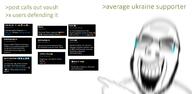 azov_battalion blur closed_eyes clothes crying ear emoticon glasses greentext hand laughing nafo open_mouth pointing reaction soyjak stubble teeth text twitter ukraine variant:56jak2 variant:cobson // 1956x956 // 329.5KB