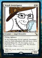 beard card closed_mouth clothes detective glasses hat investigator magic_the_gathering magnifying_glass meta:not_oc smug soyjak subvariant:soyak_(smug) text variant:soyak wojek // 640x876 // 482.0KB