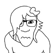 bra brimmiest_comments_section☣️☣️☣️_do_not_enter☣️☣️☣️ clothes female glasses looking_at_you meta:template mouth_closed shy stubble variant:el_perro_rabioso white_hair woman // 689x650 // 12.2KB