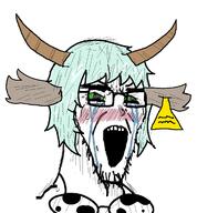anime black_souls cow crying hair horn mock_turtle soyjak stretched_mouth variant:cryboy_soyjak // 1122x1210 // 240.1KB