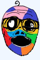 baby colorful deformed glasses hair open_mouth soyjak stubble subvariant:jacobson variant:a24_slowburn_soyjak // 296x444 // 72.2KB