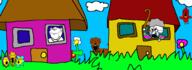angry bird bug cane cloud crying dog door ear flower fly glasses grass gray_hair hair house old_lady plant poop soyjak_trio stubble variant:a24_slowburn_soyjak variant:cryboy_soyjak variant:gapejak variant:impish_soyak_ears variant:markiplier_soyjak variant:tony_soprano_soyjak window // 2048x749 // 113.0KB